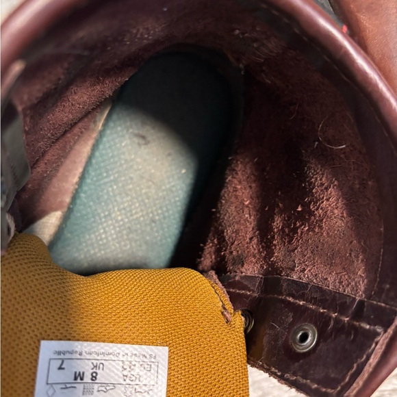 Brown Leather Georgia Boot Wedge Work Boots Leather Laces - Size 8 - Picture 8 of 8